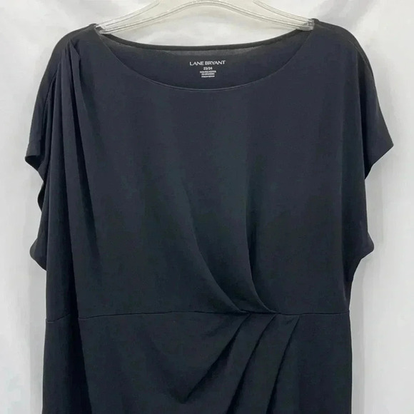 Lane Bryant Black Polyester Top 22/24 Short Sleeves - Picture 2 of 8